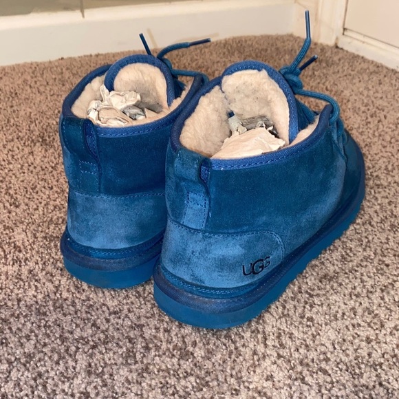 UGG Mens Neumel Blue Suede Lace Up Boots Size 12 - Picture 6 of 10